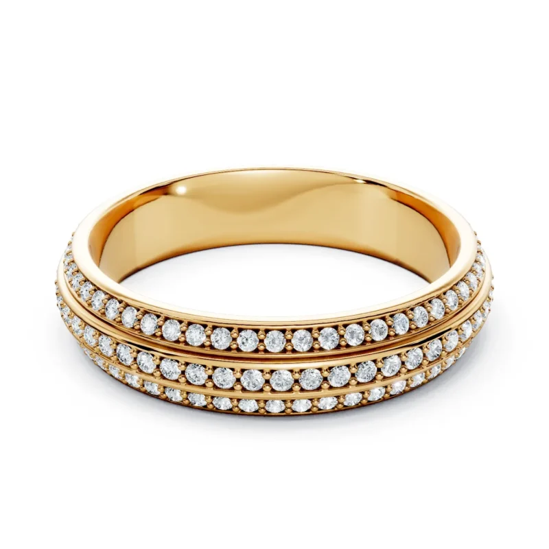 01 Eternity Multiple Row Pavé Setting Bead and Bright Bezel Base Misaligned Arrangement full coverage round 4.0