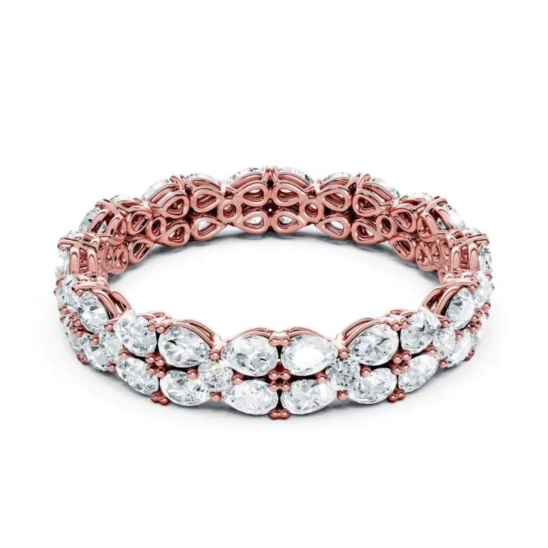 01 Eternity Multiple Row Prong Setting Light Pass Decorative full coverage round pear 3.9