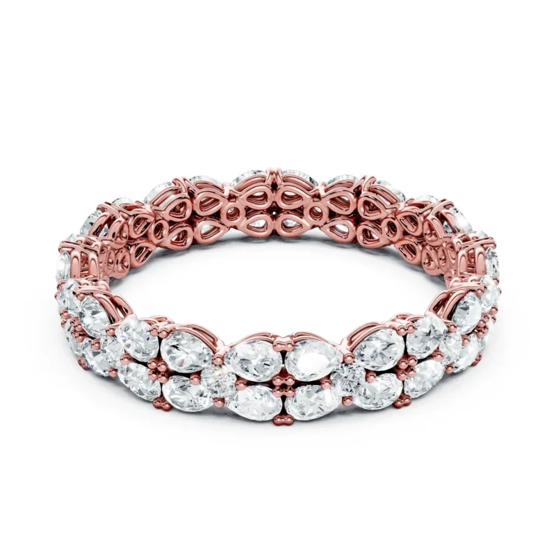 01 Eternity Multiple Row Prong Setting Light Pass Decorative full coverage round pear 3.9