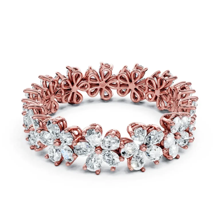 01 Eternity Multiple Row Round Prong Light Pass Decorative full coverage pear 5.7