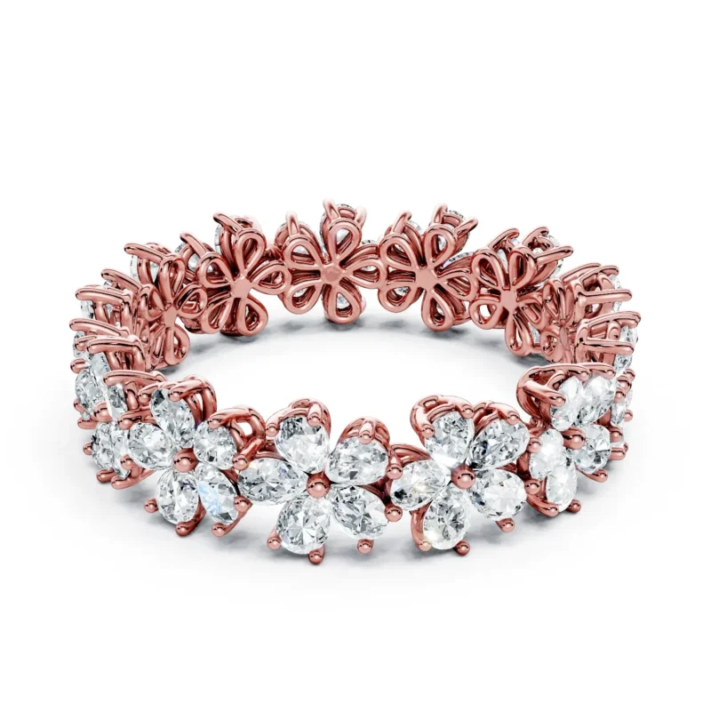 01 Eternity Multiple Row Round Prong Light Pass Decorative full coverage pear 5.7