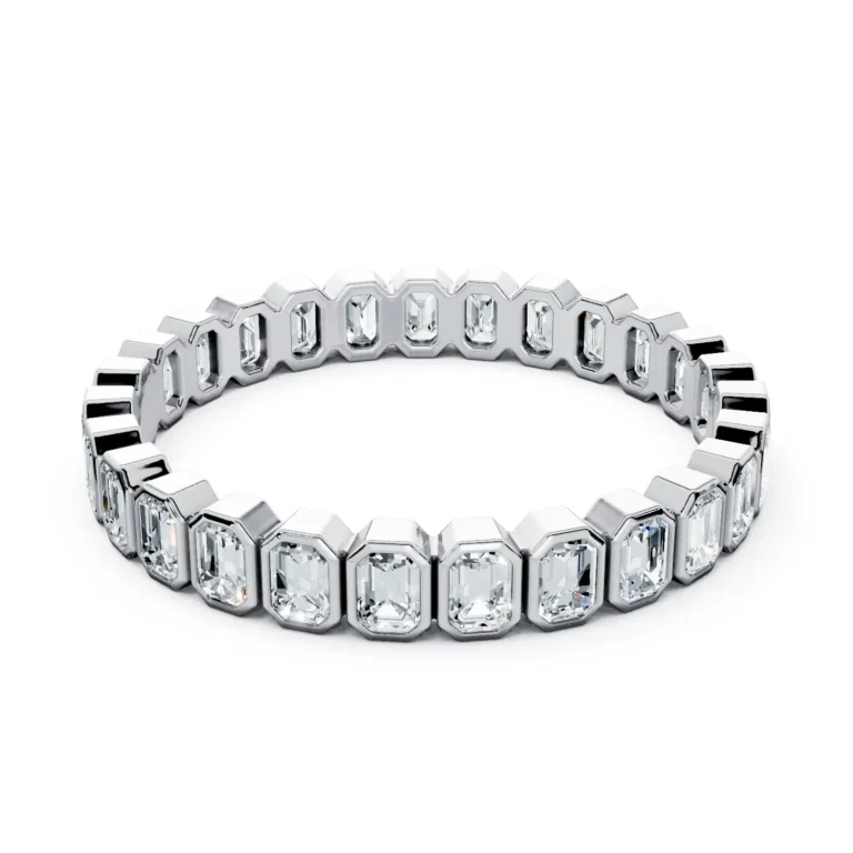 01 Eternity Stack Single Row Bezel Setting Light Pass North South full coverage emerald 2.9