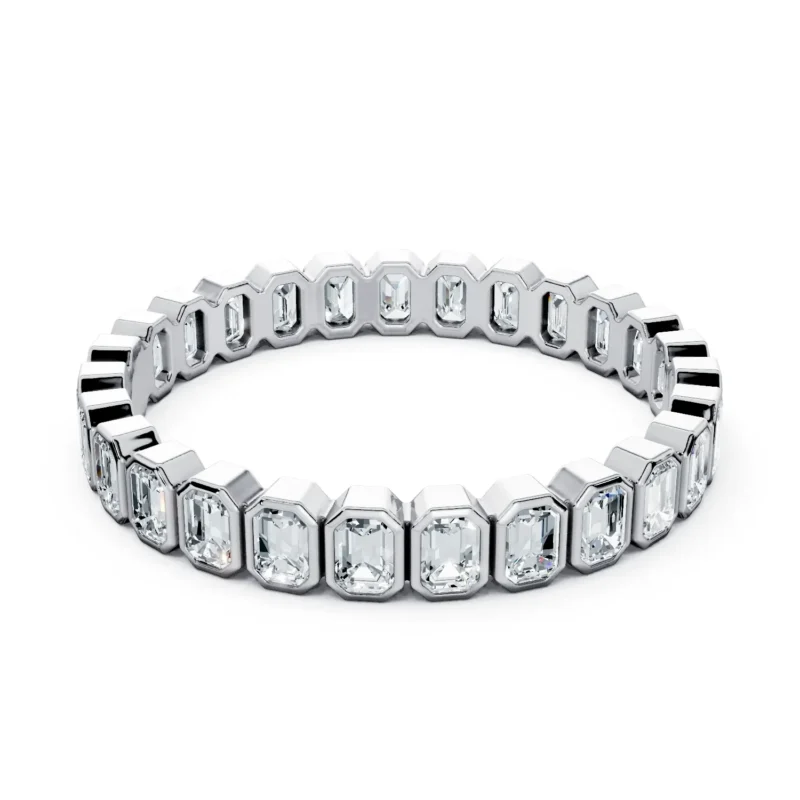 01 Eternity Stack Single Row Bezel Setting Light Pass North South full coverage emerald 2.9