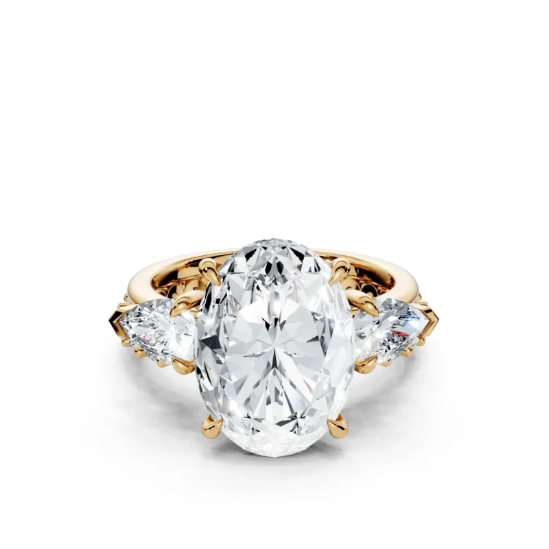 01 Forever Oval with Side stone Bridal Set