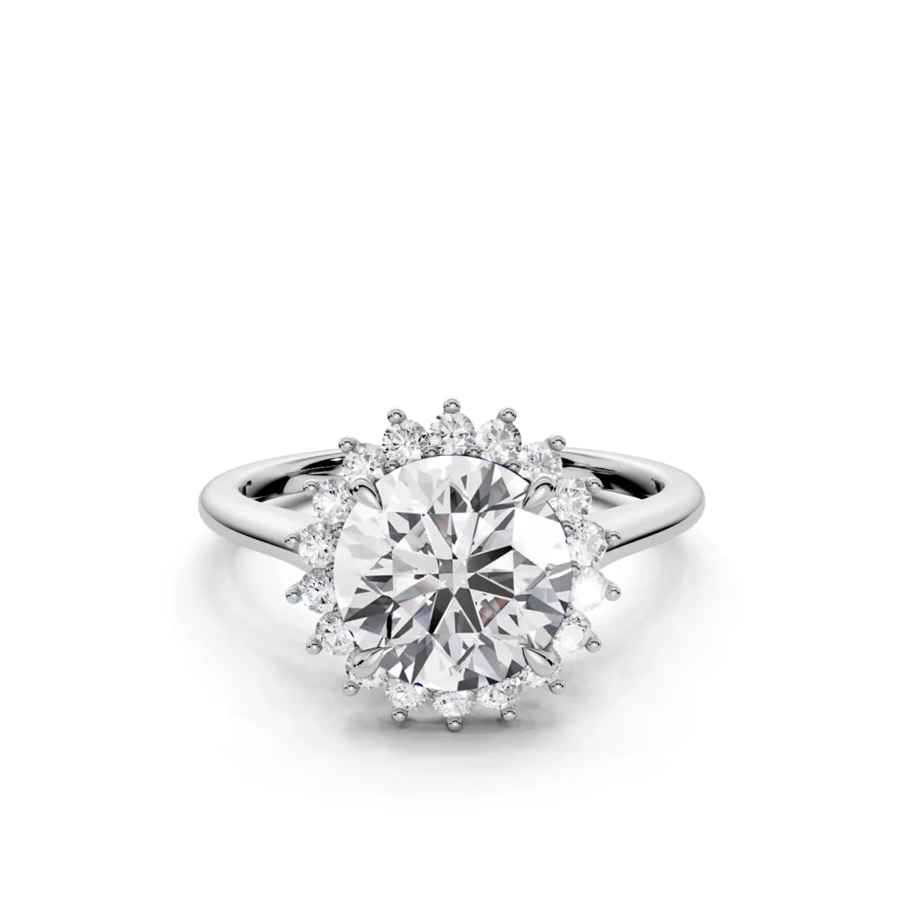 01 Halo Fashion Bridge Curved Standard Profile Solitaire Standard round engagement ring 1
