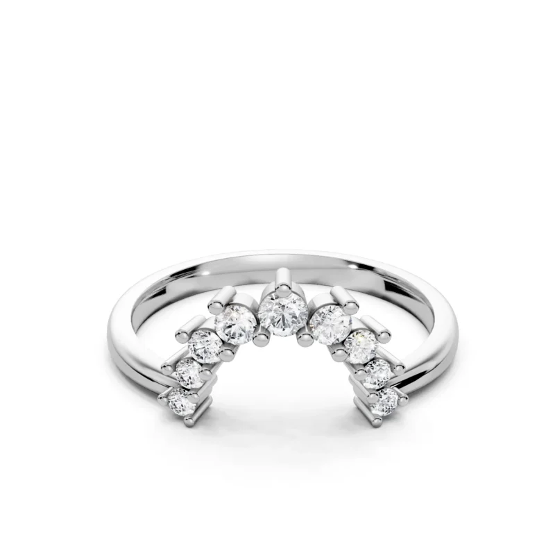 01 Single Row curved Prong Setting Round Prong Light Pass 14coverage comfort fit round