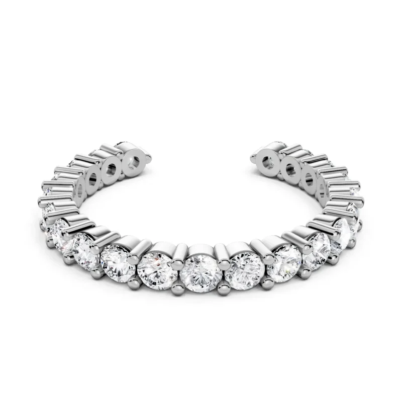 01 Single Row open Prong Setting Shared Prong Light Pass 34coverage round