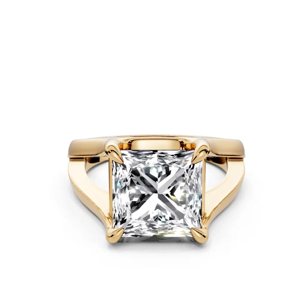 01 Solitary Fashion Four Prong Standard Profile Y Shank princess engagement ring 1