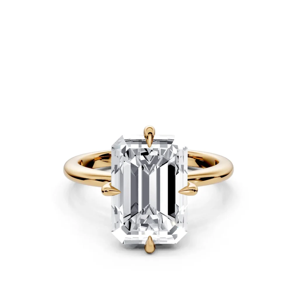 01 Solitary Four Prong Light Pass Standard Profile Solitaire Standard emerald engagement ring