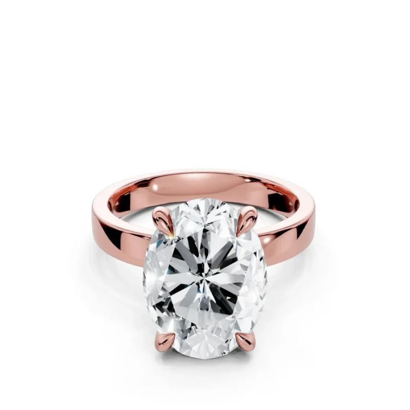 01 Solitary Four Prong Standard Profile Solitaire Straight oval engagement ring 副本 1
