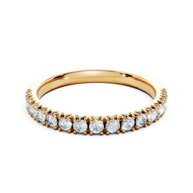 01 Stack Single Row Pavé Setting French Pavé Bezel Base 1 2 coverage round 2.3