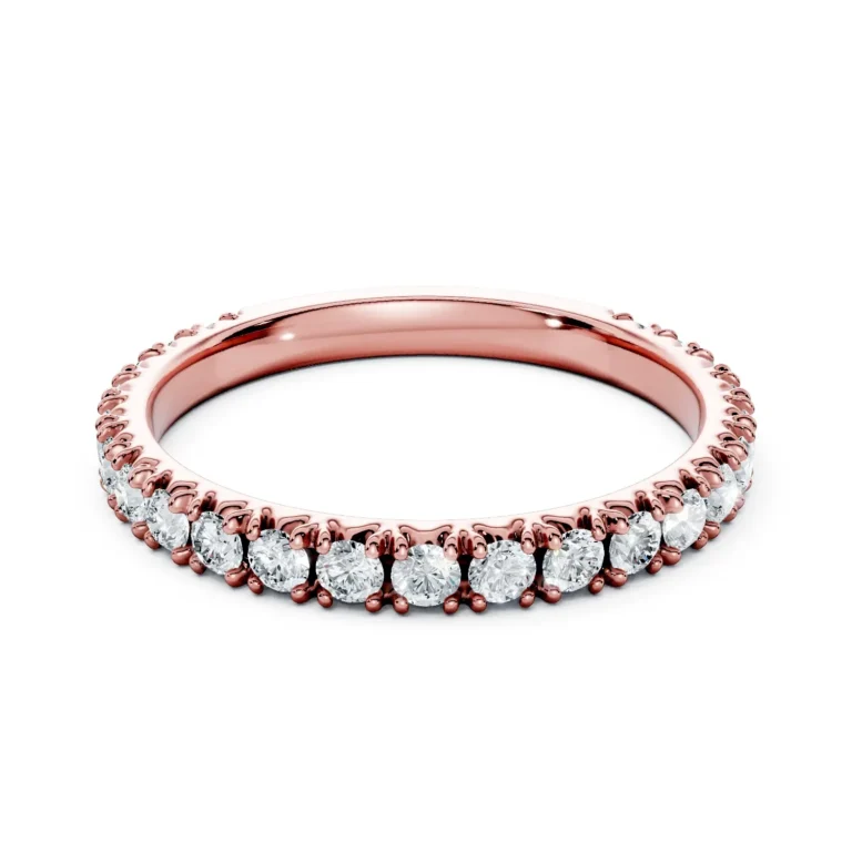 01 Stack Single Row Pavé Setting French Pavé Bezel Base 3 4 coverage round 2.3