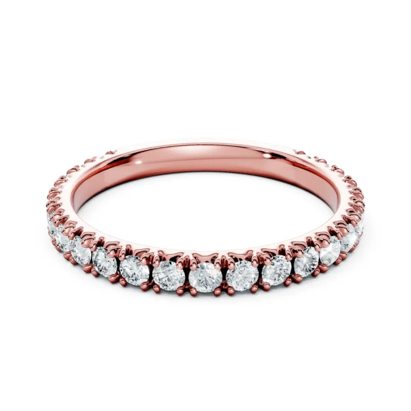 01 Stack Single Row Pavé Setting French Pavé Bezel Base 3 4 coverage round 2.3