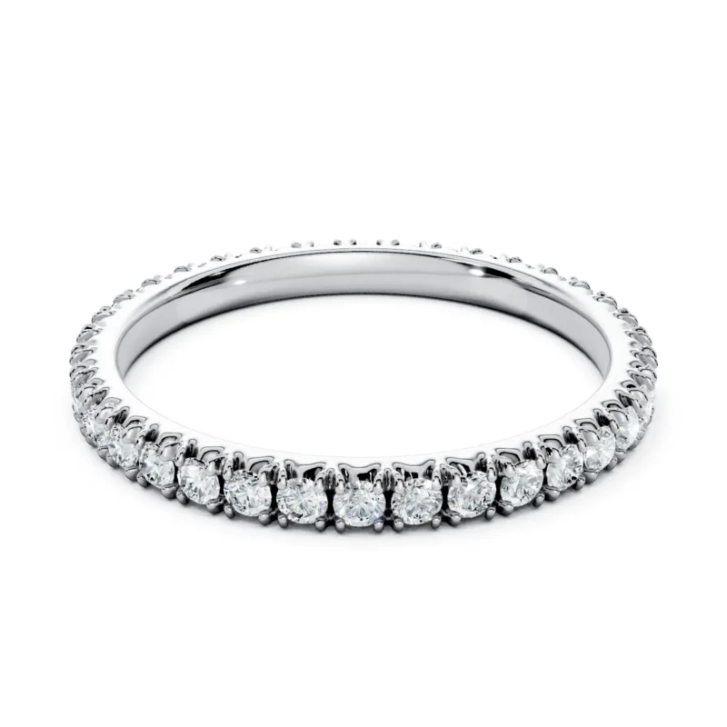 01 Stack Single Row Pavé Setting French Pavé Bezel Base full coverage round 2.0