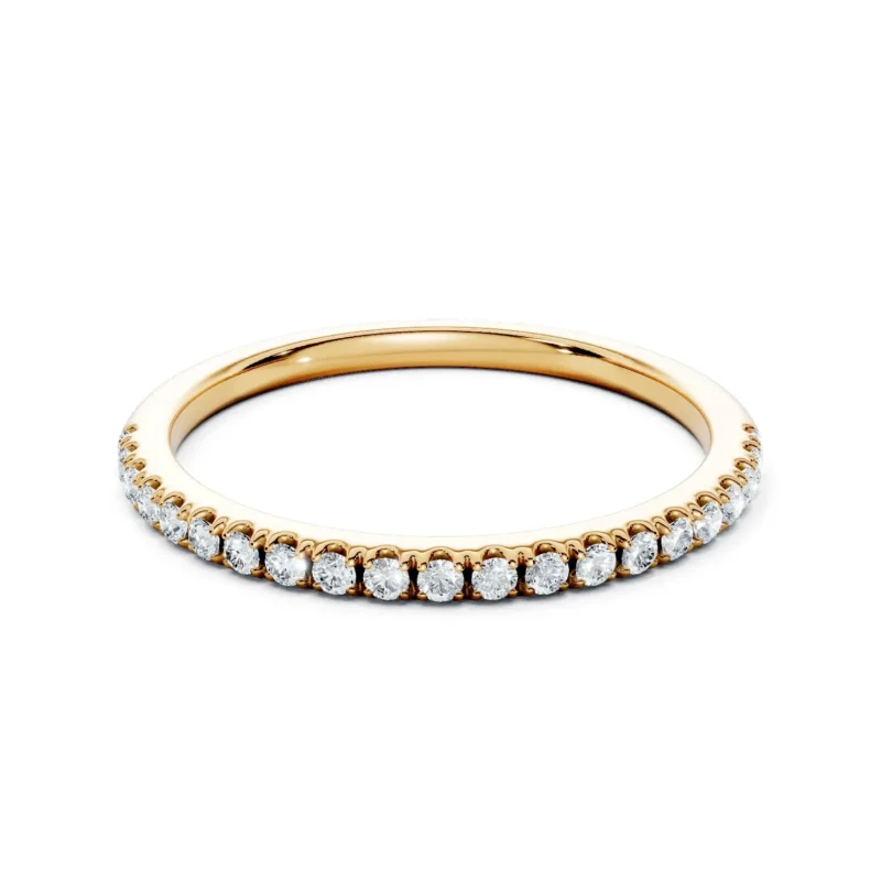 01 Stack Single Row Pavé Setting U Pavé Bezel Base 1 2 coverage round 1.6