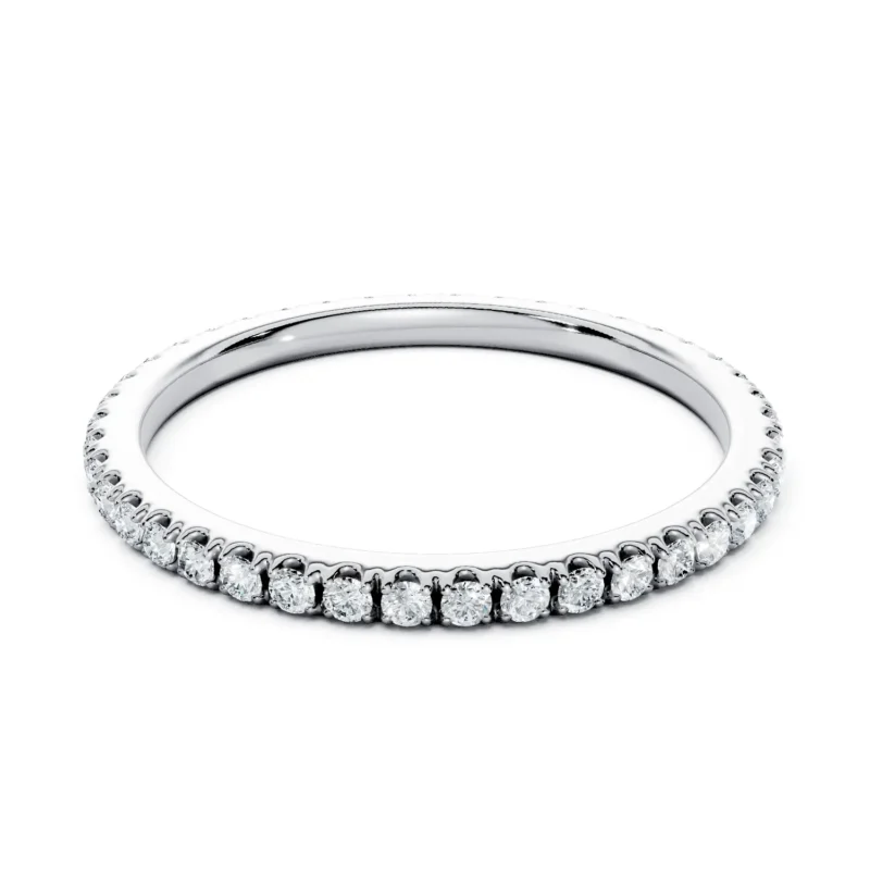 01 Stack Single Row Pavé Setting U Pavé Bezel Base full coverage round 1.6