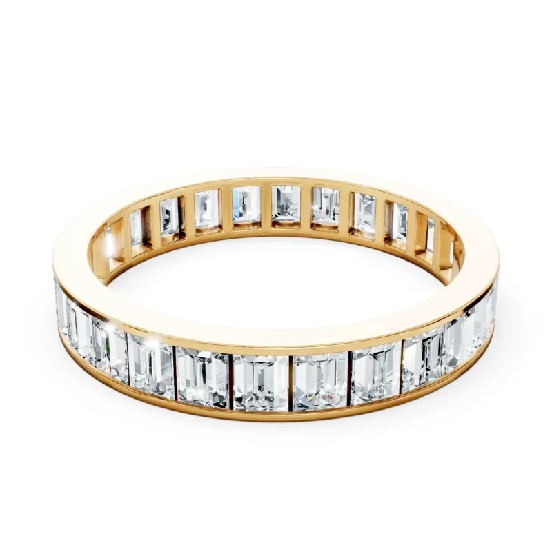 1 Eternity Single Row Channel Setting Light Pass North South full coverage emerald 3.4