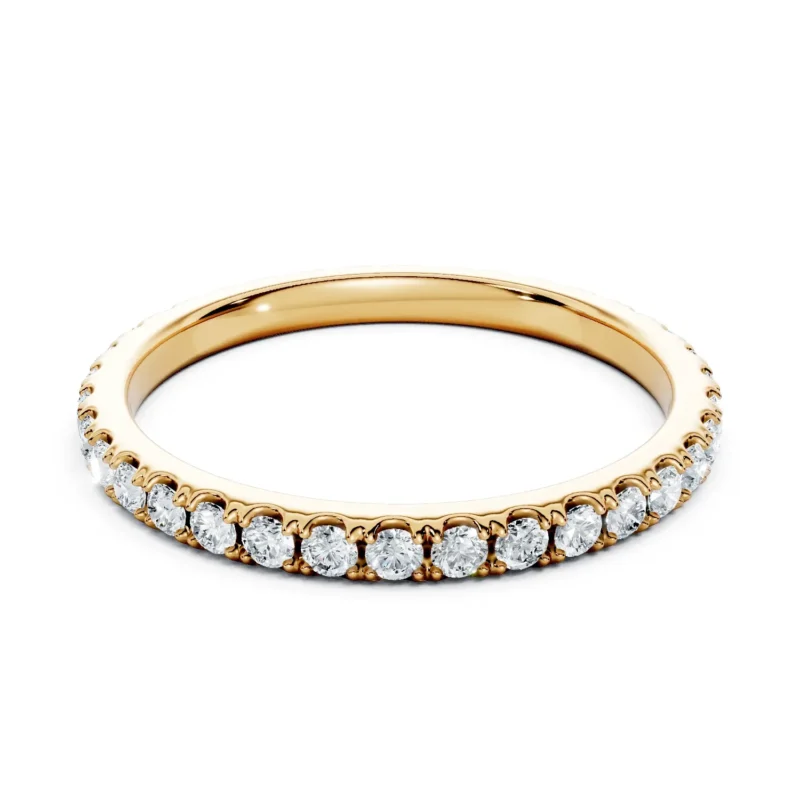 1 Stack Single Row Pavé Setting U Pavé Bezel Base full coverage round 2.0