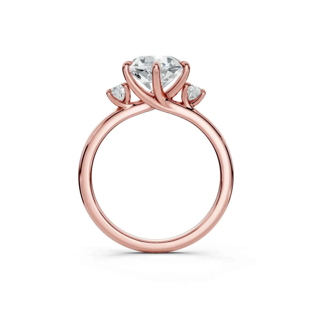 10 Three Stone Fashion Six Prong Standard Profile Solitaire Standard round engagement ring 1