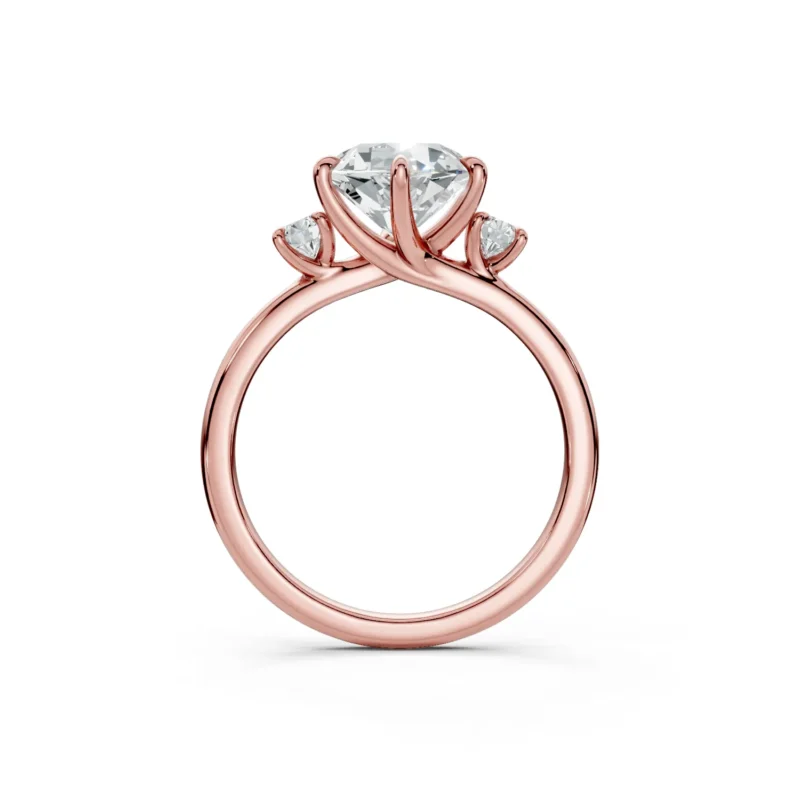 10 Three Stone Fashion Six Prong Standard Profile Solitaire Standard round engagement ring 1