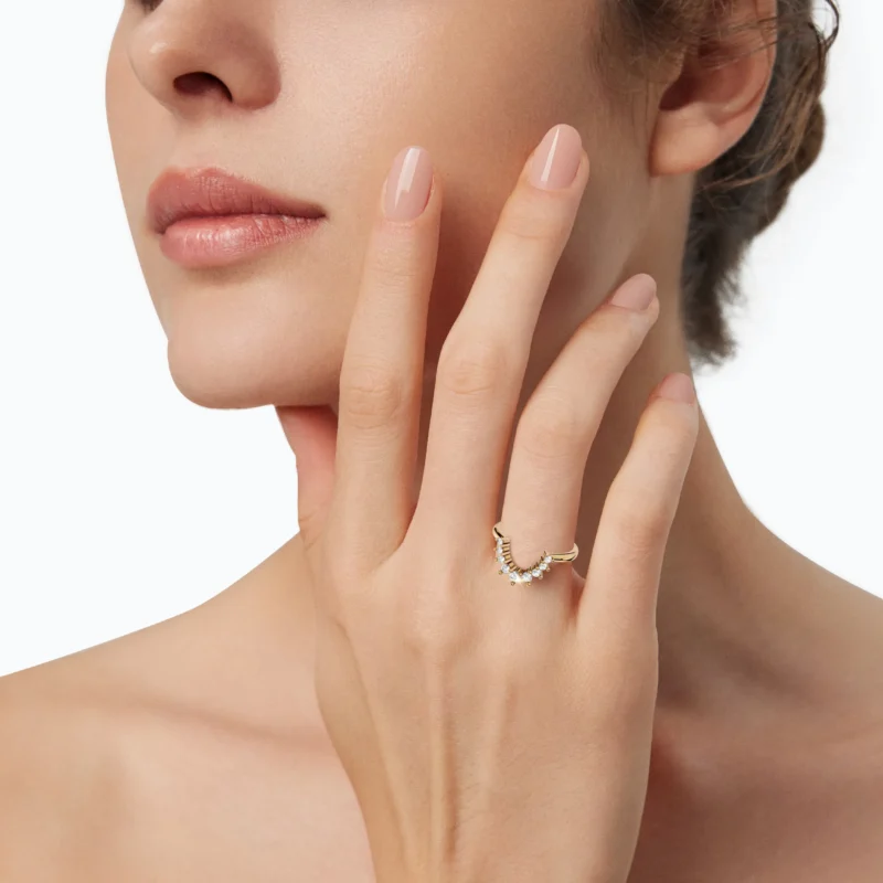 13 Single Row curved Prong Setting Round Prong Light Pass 14coverage comfort fit round