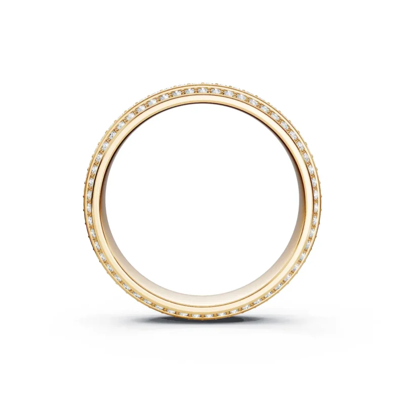2 Eternity Multiple Row Pavé Setting Bead and Bright Bezel Base Misaligned Arrangement full coverage round 4.0
