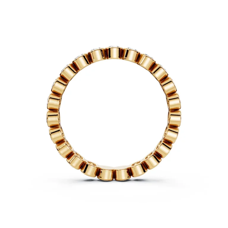 2 Eternity Stack Single Row Bezel Setting Light Pass full coverage round 2.7