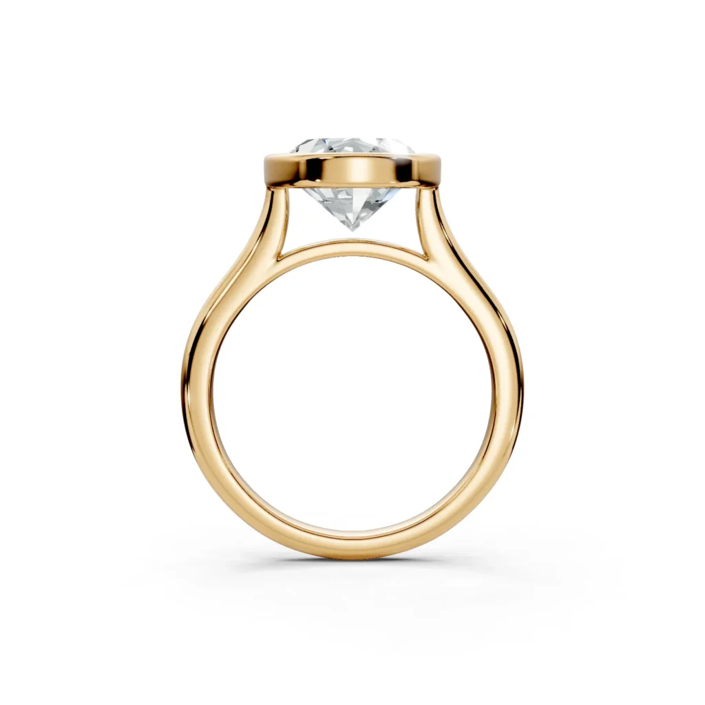 2 Solitary Fashion Bezel Bridge Floating Standard Profile Solitaire Standard oval engagement ring 1