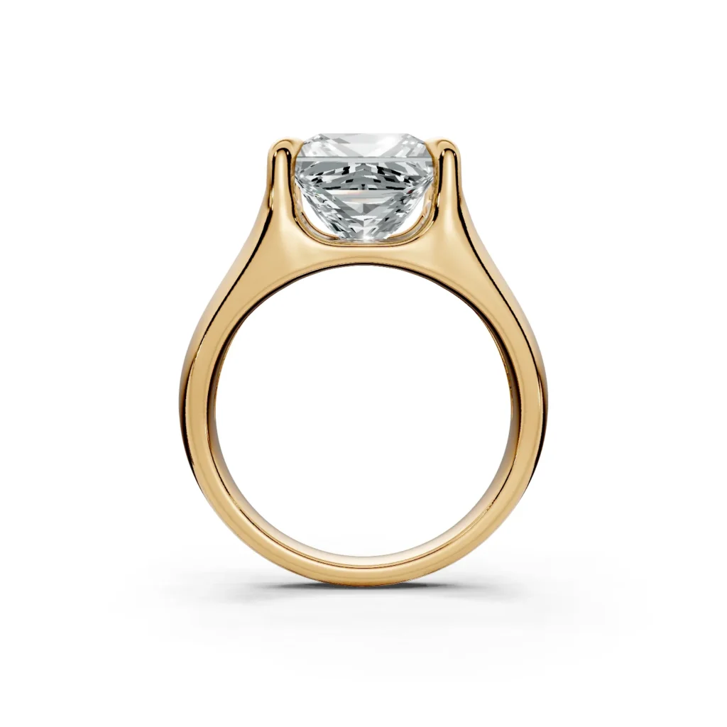 2 Solitary Fashion Four Prong Standard Profile Y Shank princess engagement ring 1