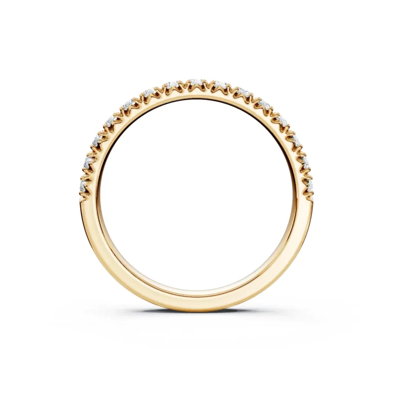 2 Stack Single Row Pavé Setting French Pavé Bezel Base 1 2 coverage round 2.3