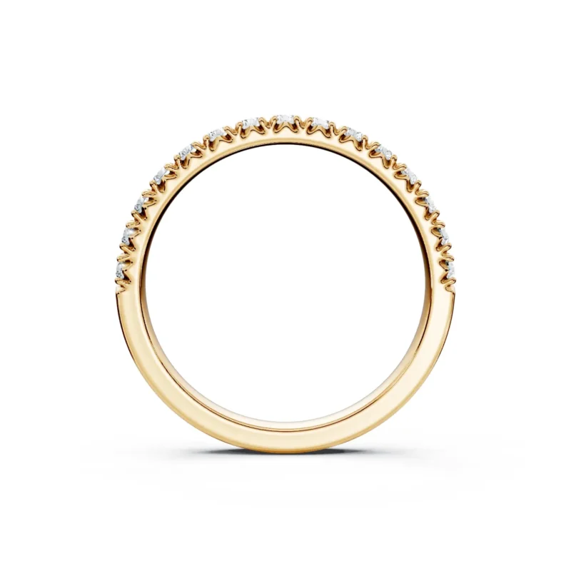 2 Stack Single Row Pavé Setting French Pavé Bezel Base 1 2 coverage round 2.3