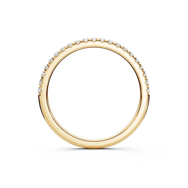 2 Stack Single Row Pavé Setting U Pavé Bezel Base 1 2 coverage round 1.6