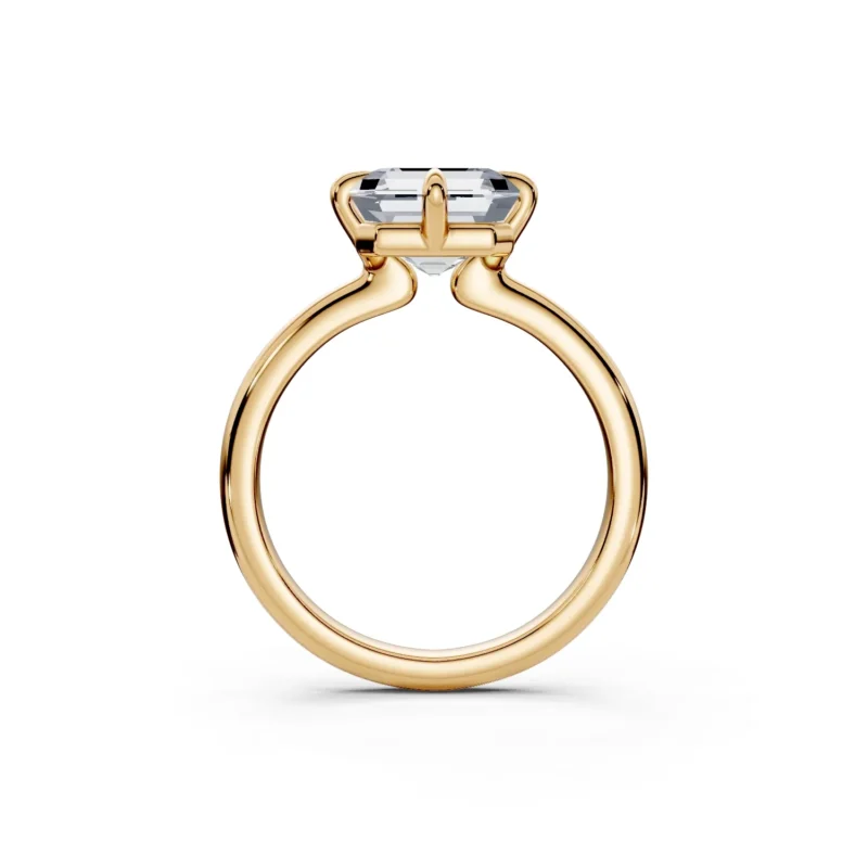 3 Solitary Four Prong Light Pass Standard Profile Solitaire Standard emerald engagement ring