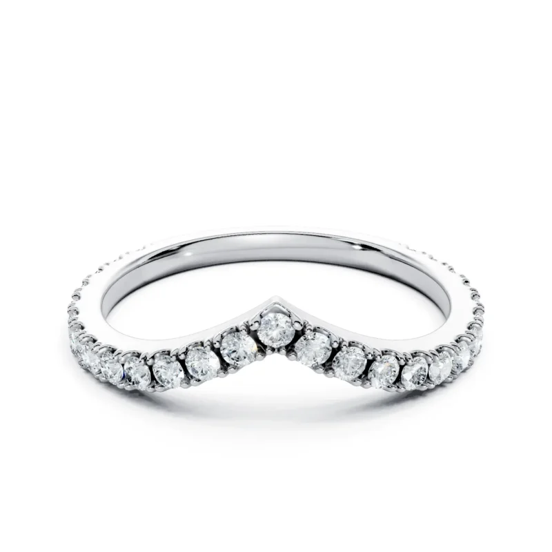 5 Stack Single Row curved Pave Setting U Pave Bezel Base 3 4 coverage round 1.8