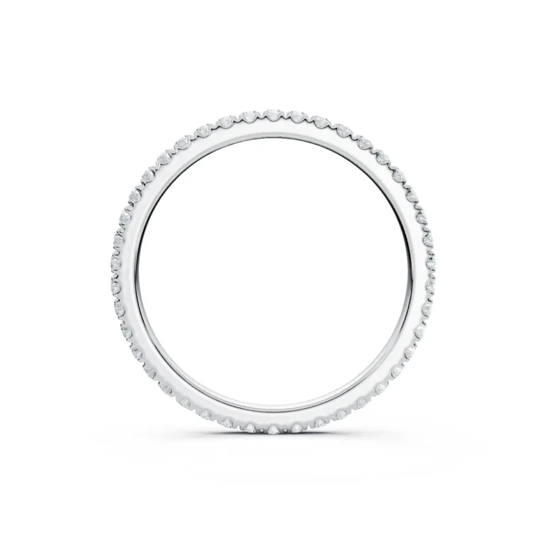 6 Stack Single Row Pavé Setting U Pavé Bezel Base full coverage round 1.6