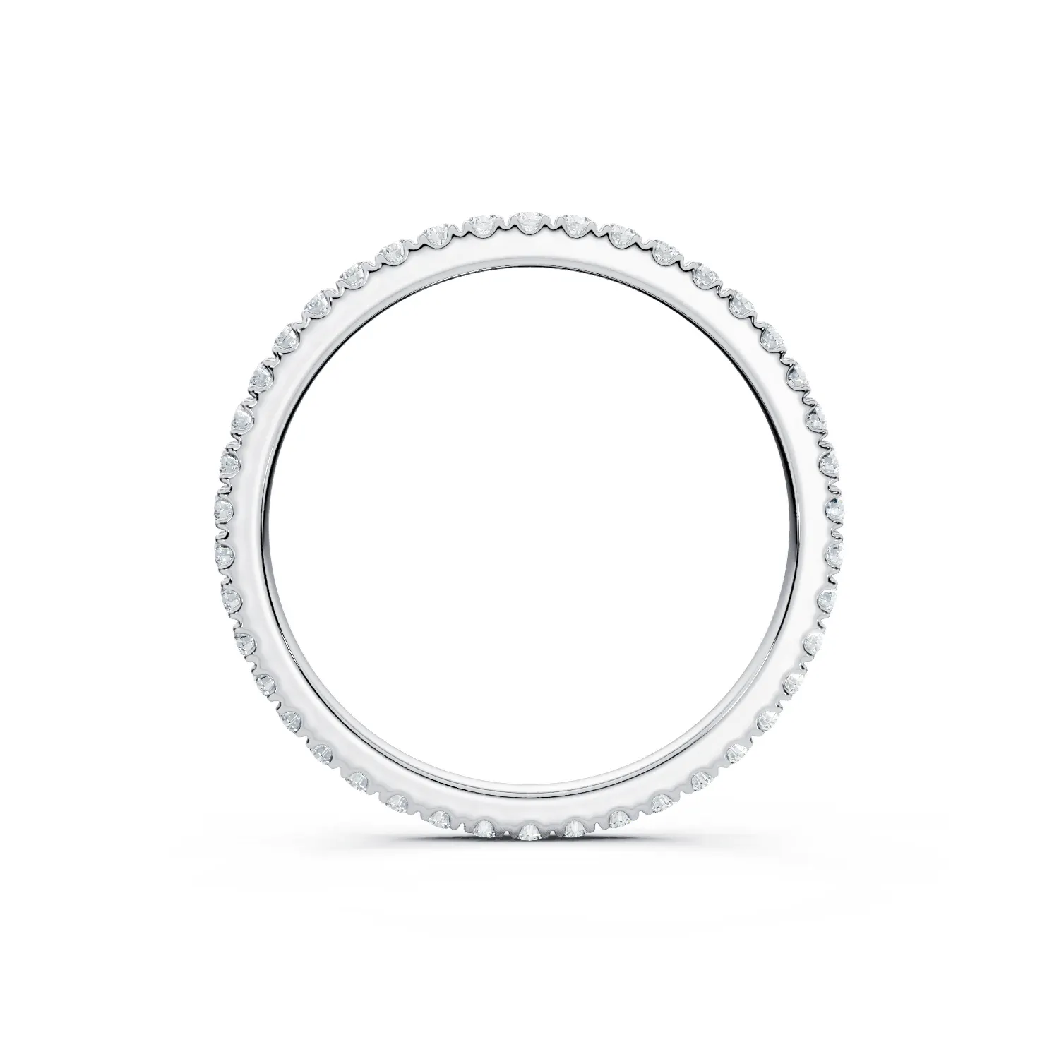 6 Stack Single Row Pavé Setting U Pavé Bezel Base full coverage round 1.6