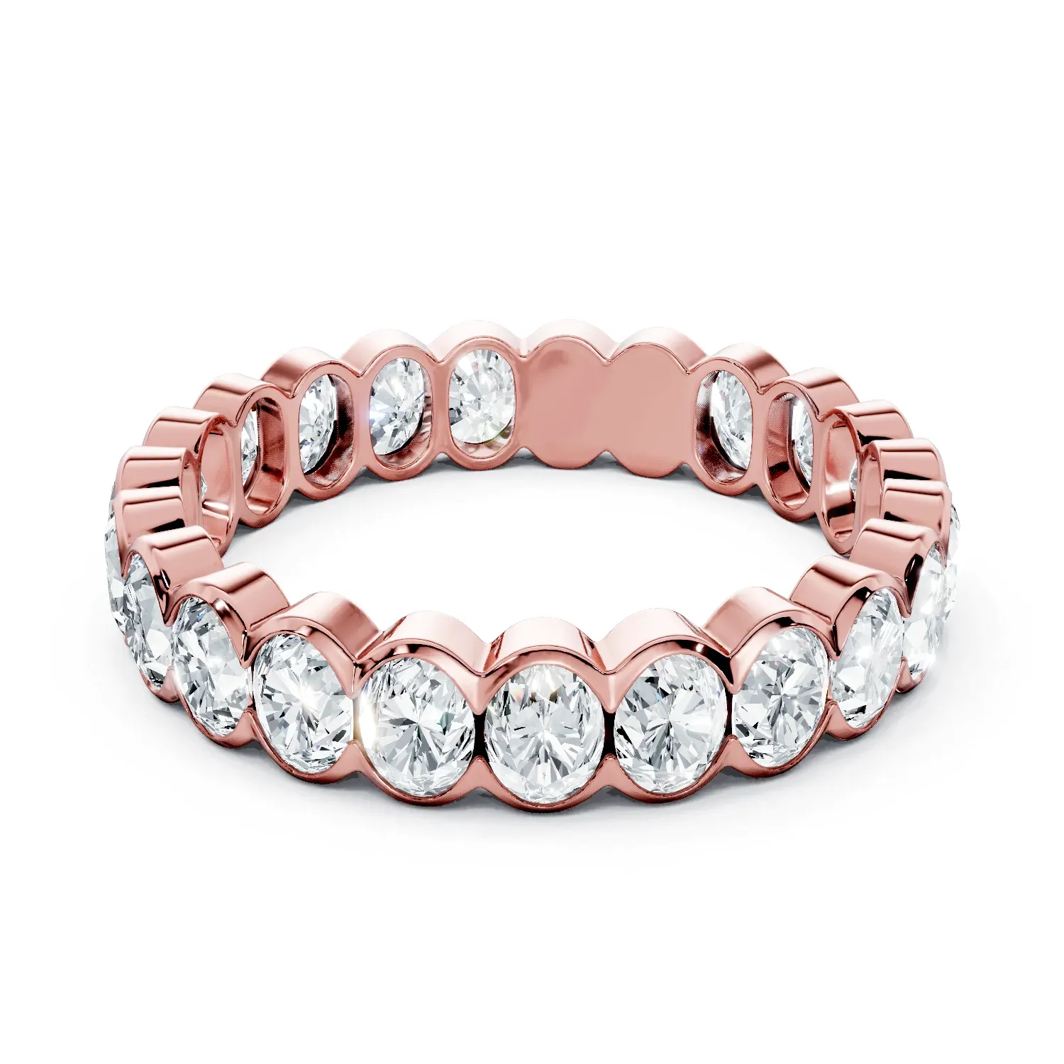 9 Eternity Stack Single Row Half Bezel Light Pass North South full coverage oval 4.0 9 Eternity Stack Single Row Half Bezel Light Pass North South full coverage oval 4.0