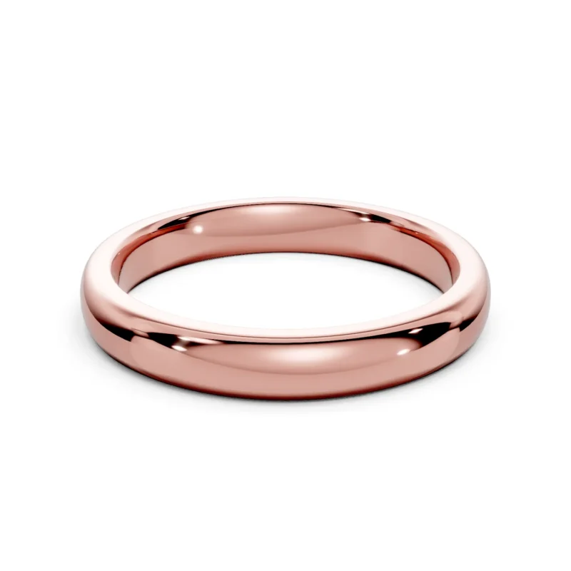 9 Single Row solitaire comfort fit 3mm wedding ring