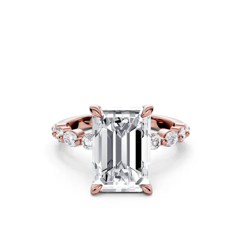 9 Solitary Fashion Four Prong Light Pass Standard Profile Alternating Pave 34 coverage