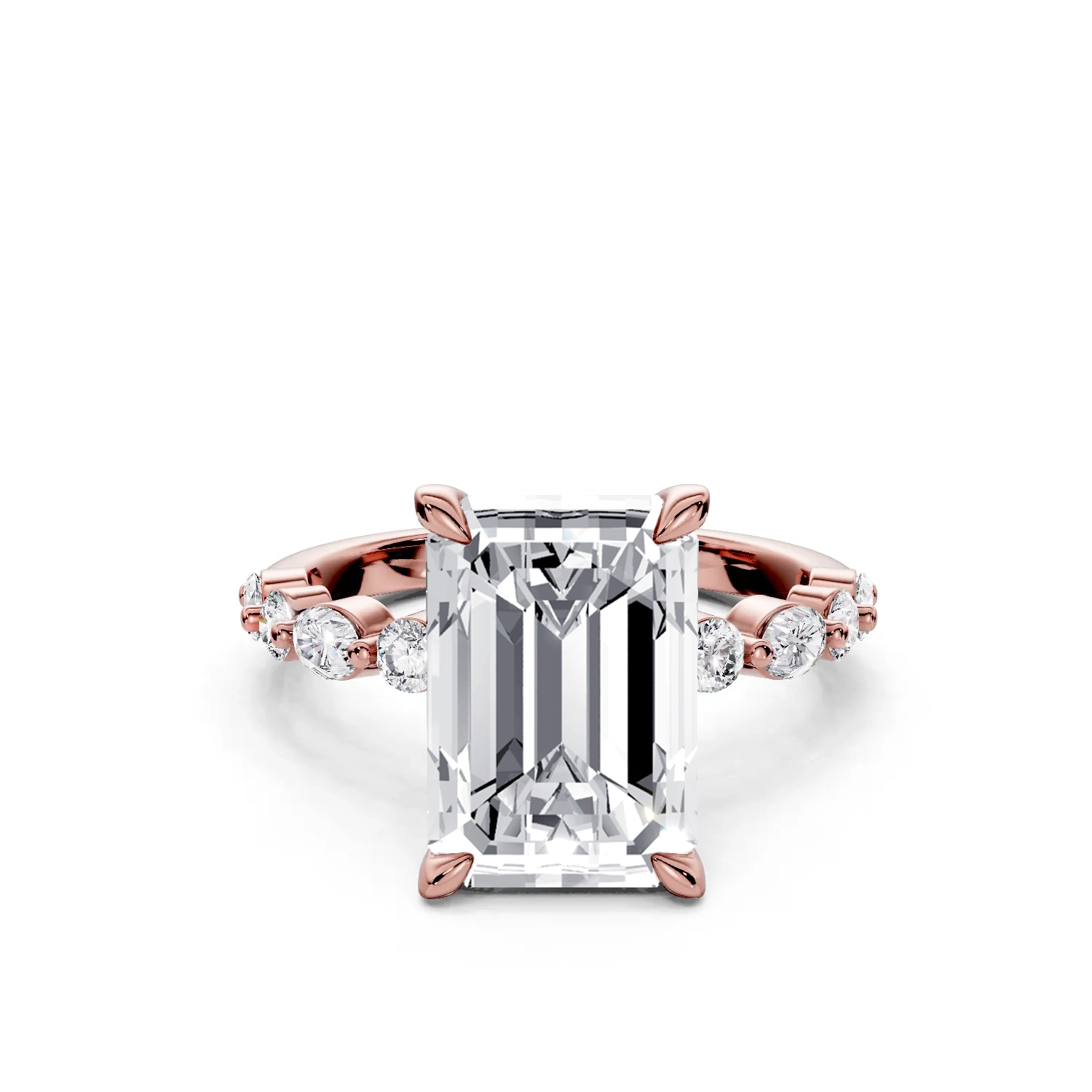 9 Solitary Fashion Four Prong Light Pass Standard Profile Alternating Pave 34 coverage 9 Solitary Fashion Four Prong Light Pass Standard Profile Alternating Pave 34 coverage