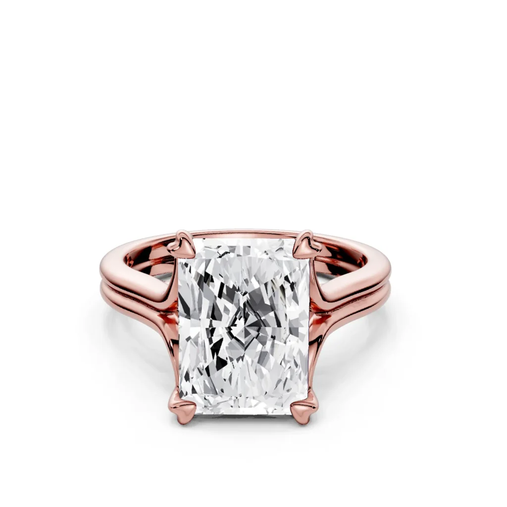 9 Solitary Fashion Heart Prong Cathedral Standard Profile Double Shank radiant engagement ring 1