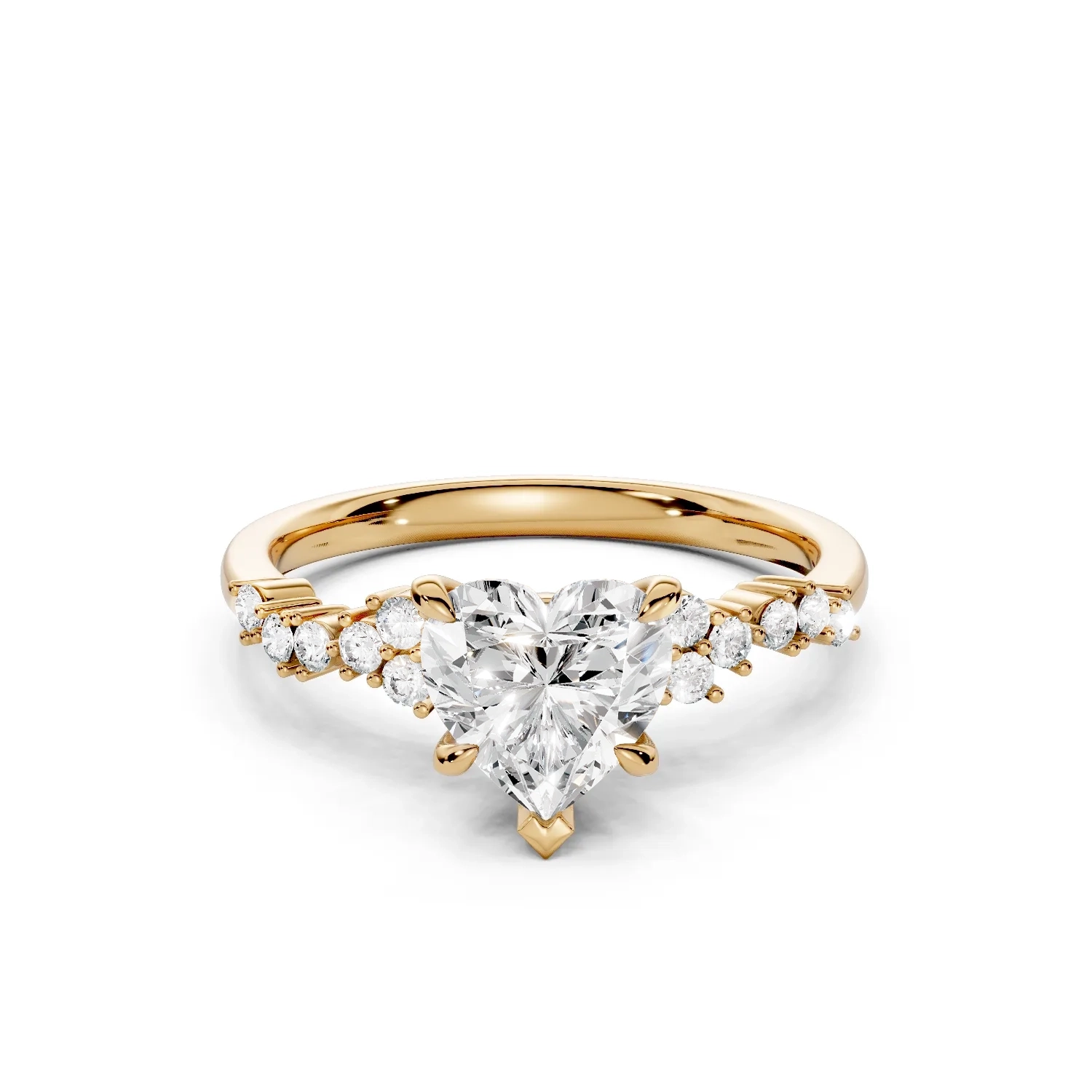 1 Vivre Features Solitary Four Prong Low Profile Light Pass Alternating Pavé 1 4 coverage heart 1ct 1 Vivre Features Solitary Four Prong Low Profile Light Pass Alternating Pavé 1 4 coverage heart 1ct