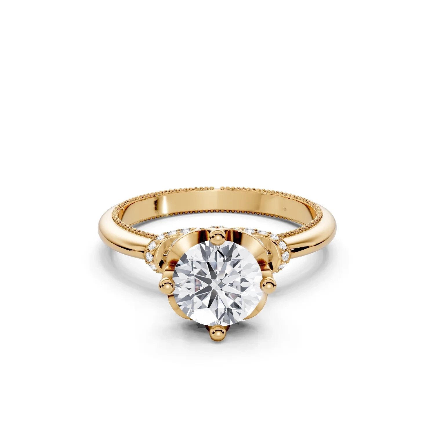 1 Vivre Features Solitary Four Prong Outstanding Profile Solitaire Comfort round 1ct