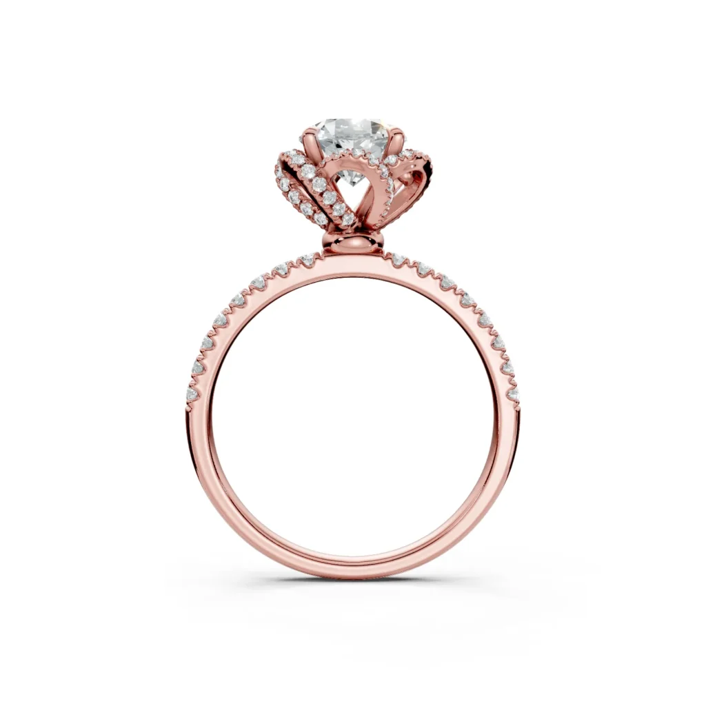 10 Vivre Features Halo Four Prong Outstanding Profile U Pavé 1 2 coverage round 1ct