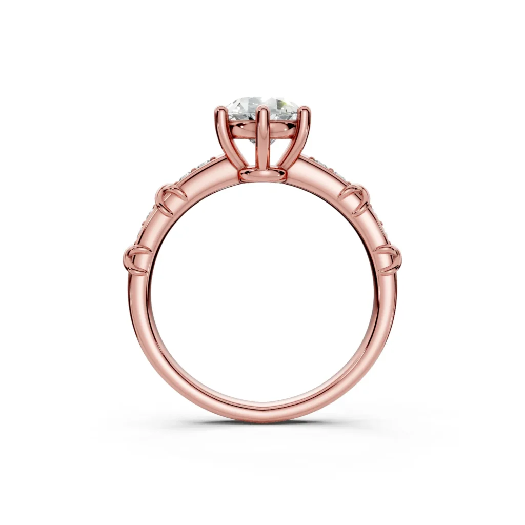 10 Vivre Features Solitary Four Prong Low Profile Bead Bright 1 2 coverage round 3ct