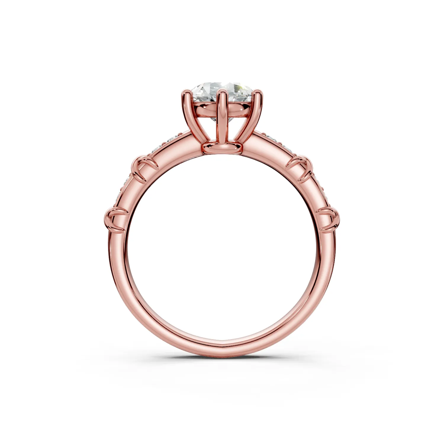 10 Vivre Features Solitary Four Prong Low Profile Bead Bright 1 2 coverage round 3ct