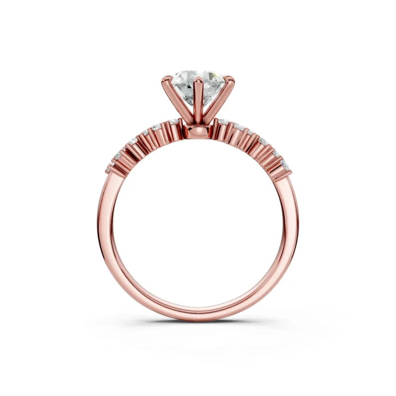 10 Vivre Features Solitary Four Prong Low Profile Light Pass Alternating Pavé 1 4 coverage round 1ct