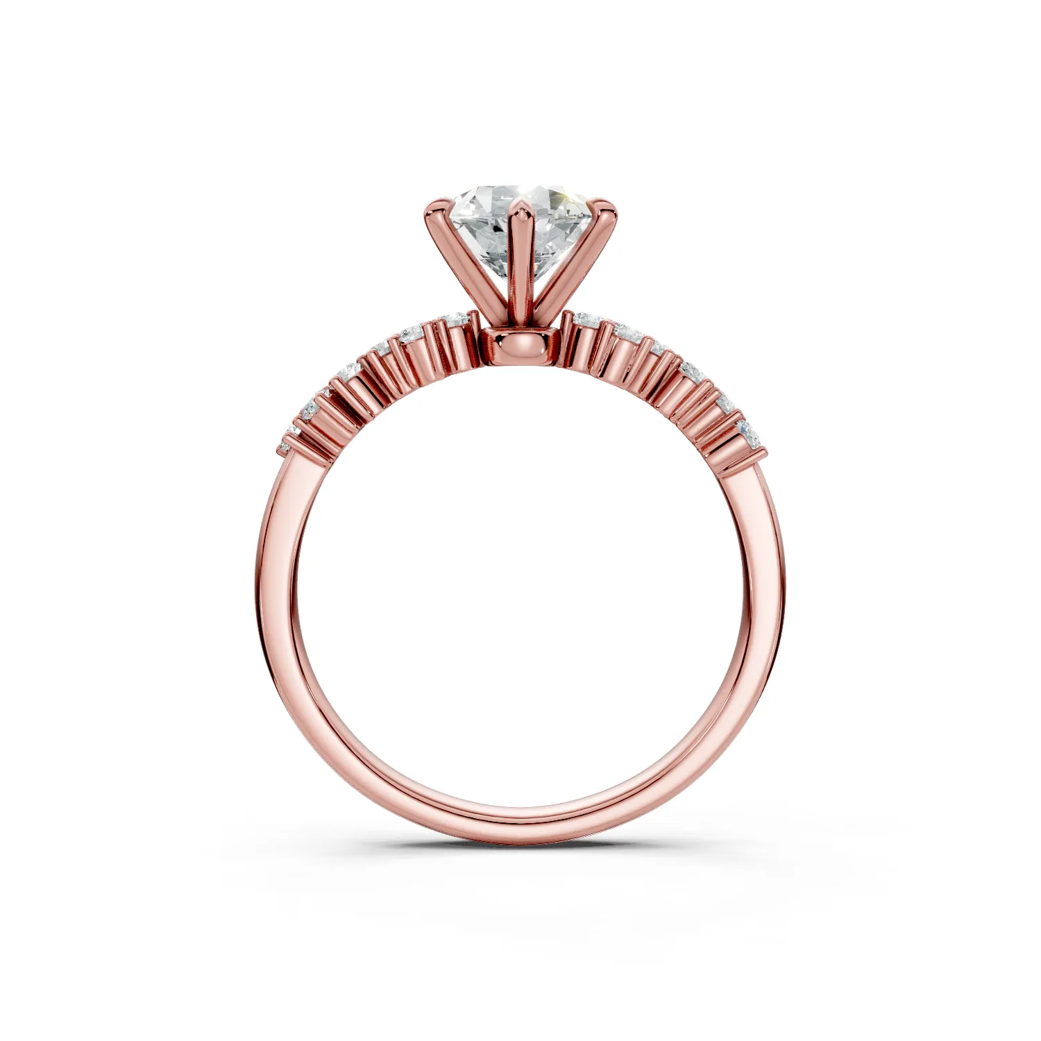 10 Vivre Features Solitary Four Prong Low Profile Light Pass Alternating Pavé 1 4 coverage round 1ct