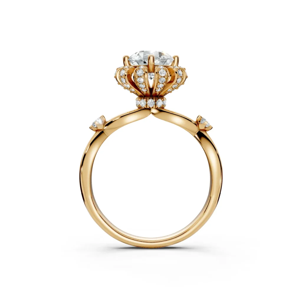 2 Vivre Features Halo Four Prong Outstanding Profile Split Shank Solitaire Comfort round 1ct