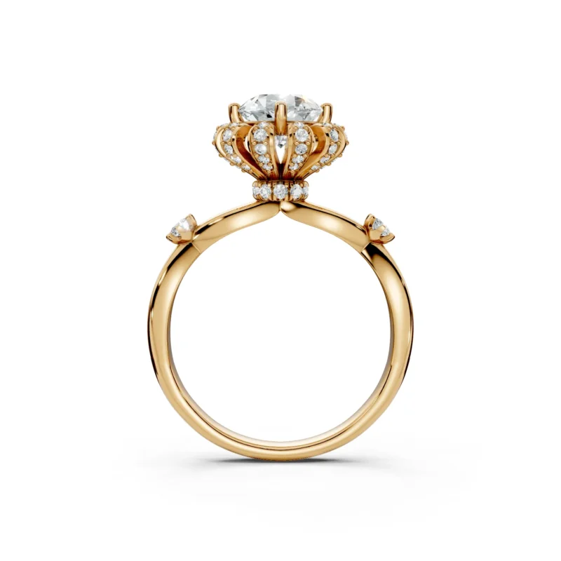 2 Vivre Features Halo Four Prong Outstanding Profile Split Shank Solitaire Comfort round 1ct